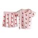 Baby Outfit Sets for Girls Girl Wooden Ear Edge Short Sleeve Strawberry Print T Shirt Top Shorts Home Clothes Loose Sportswear Suit for 0 To 6 Years Toddler Girls Sets