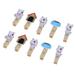 10Pcs Dog Shaped Photo Clip Wood Clips DIY Postcard Party Decor Office Supplies for Photo Meassage