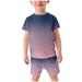 Shldybc Infant Toddler Baby Boy Clothes Summer Short Sleeve Vest Cotton Tops+Pants 2PCS Set Baby Boy Clothes on Clearance( 3-4 Years Purple )