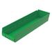 ZoroSelect Shelf Storage Bin Green Plastic 23 5/8 in L x 6 5/8 in W x 4 in H 20 lb Load Capacity