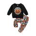 Xkwyshop Kids Baby Boys Girls Halloween Outfits Set Long Sleeve Pumpkin Sweatshirt and Pants Suit Newborn Clothes