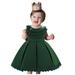 HAPIMO Girls s Party Gown Birthday Dress Solid Splicing Cute Round Neck Princess Dress Tiered Lace Crochet Holiday Sleeveless Lovely Relaxed Comfy Green 80