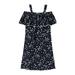HAPIMO Girls s Straight Dress Leopard Floral Princess Dress Lovely Relaxed Comfy Cute Round Neck Holiday Vacation Cold Shoulder Sleeve Black 9-10 Y