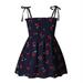 Mommy and Me Floral Printed Dresses Shoulder Straps Sleeveless Matching Outfits