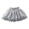 Little Girls Dress Summer Half Skirt Embroidered Pattern Bow Multi Layer Pommel Skirt Casual Outing 1-7Y Kids Baby Sweet Sundress Outwear Leisure Dailywear