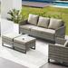 Latitude Run® Nazime 74.02" Wide Outdoor Wicker Patio Sofa w/ Cushions Wicker/Rattan/Olefin Fabric Included in Gray | Wayfair