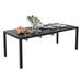 Hokku Designs Eker Rectangular 78.7" L x 35.4" W Outdoor Dining Table Metal in Black | 28.7 H x 78.7 W x 35.4 D in | Wayfair