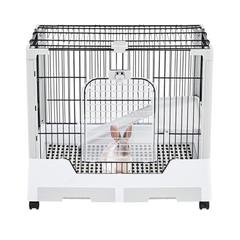 Archie & Oscar™ Burntwood Weather Resistant Small Animal Cage w/ Ramp 27.0 H x 30.0 W x 20.0 D in gray/whiteMetal in Yes;yes | Wayfair