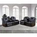 Hokku Designs Erida 2 - Piece Leather Power Reclining Living Room Sofa Set w/ LED Light Faux Leather in Black/Brown | 41 H x 84 W x 39 D in | Wayfair Living Room Sets