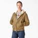 Dickies Women's Fleece Lined Duck Canvas Jacket - Rinsed Nubuck Size L (FJ700)