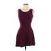 Brandy Melville Casual Dress - A-Line Scoop Neck Sleeveless: Burgundy Print Dresses
