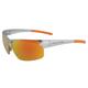 Optic Edge Frontrunner Sports & Motorcycle Sunglasses for Men or Women Semi-Rimless Silver Frame w/Dielectric Orange Mirror Lenses