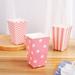 NUOLUX 48pcs Popcorn Carton Rugby Stripe Wave Dot Pattern Decorative Dinnerware for Birthday Parties / Baby Showers / Graduations (Light Pink)