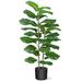 Artificial Palm Tree 3.6 Feet Fake Tropical Palm Plant Faux Palm Tree in Pot Artificial Plants for Home Decor Indoor Faux Palm Tree in Plastic Pot for Indoor Outdoor Office