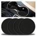 PVC Car Coaster 4 Pack Universal Auto Anti Slip Cup Holder Insert Coaster Car Interior Accessories - Black