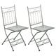 Lot 2 chaises de jardin pliables en métal Vert antique