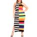 Plus Size Women's Mixed Stripe Ribbed Dress by ELOQUII in Mixed Stripes (Size 30/32)