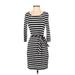 Banana Republic Factory Store Casual Dress: Black Stripes Dresses - Women's Size X-Small