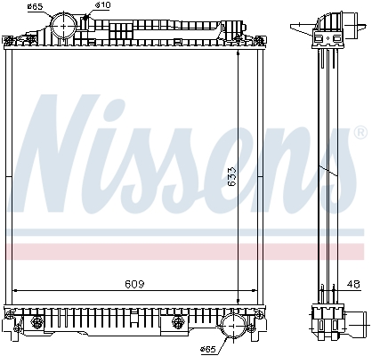 NISSENS Kühler, Motorkühlung 626470 Universal mit Ölkühler für MERCEDES-BENZ A6505010601 6525016301 A6505011201 Image