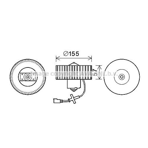 AVA QUALITY COOLING Innenraumgebläse Ø156mm 156mm für MAZDA FORD 1003943 1021296 1055062 FD8568