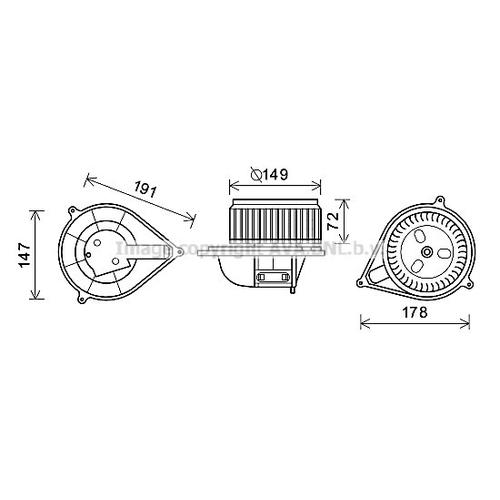 AVA QUALITY COOLING Innenraumgebläse Ø149mm 149mm für FIAT K46722992 46722759 K46722759 FT8427