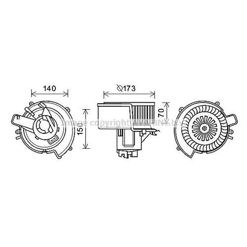 AVA QUALITY COOLING Innenraumgebläse Ø175mm 175mm für VAUXHALL OPEL 1845063 9117658 OL8639