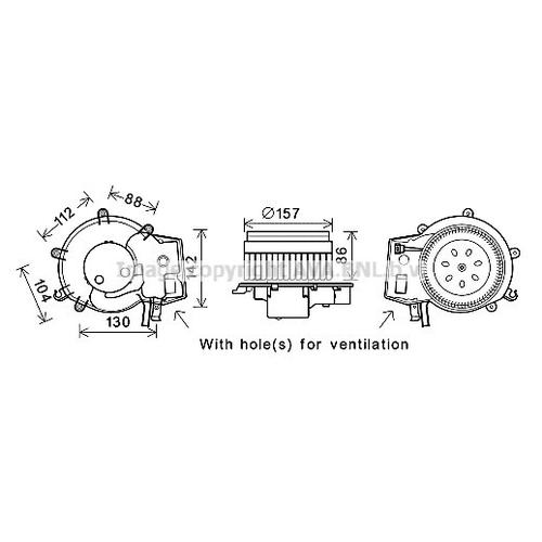 AVA QUALITY COOLING Innenraumgebläse Ø158mm 158mm für MERCEDES-BENZ 2308200214 A2308200214 MS8643