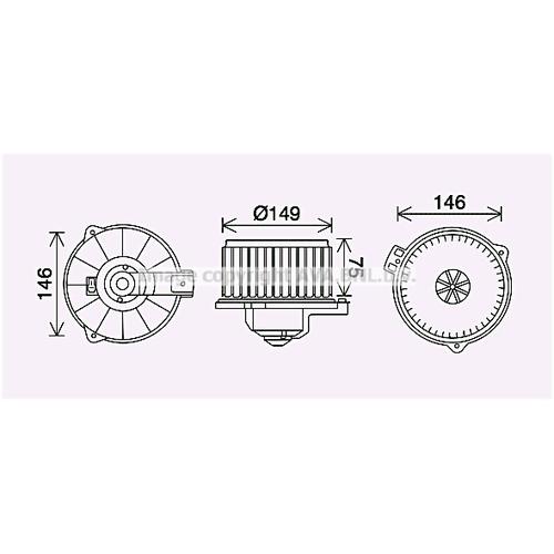 AVA QUALITY COOLING Innenraumgebläse Ø149mm 149mm für TOYOTA 8710320090 8710305020 8710312070 TO8735