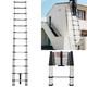 2.6M/8.5FT Telescoping Ladder Aluminium Extension Ladder Heavy Duty Multi-Purpose Ladder Portable Folding Ladder with Non-Slip Feet EN131 Safe Standard Collapse RV Ladder for Home 330lbs Max Load