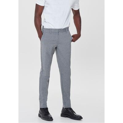 Chinos ONLY & SONS "ONSMARK SLIM GW 0209 PANT NOOS", Herren, Gr. 31, Länge 30, grau (midgrau melange), Web, Obermaterial: 76% Polyester, 20% Viskose, 4% Elasthan, unifarben, modisch, schmal, Hosen Image