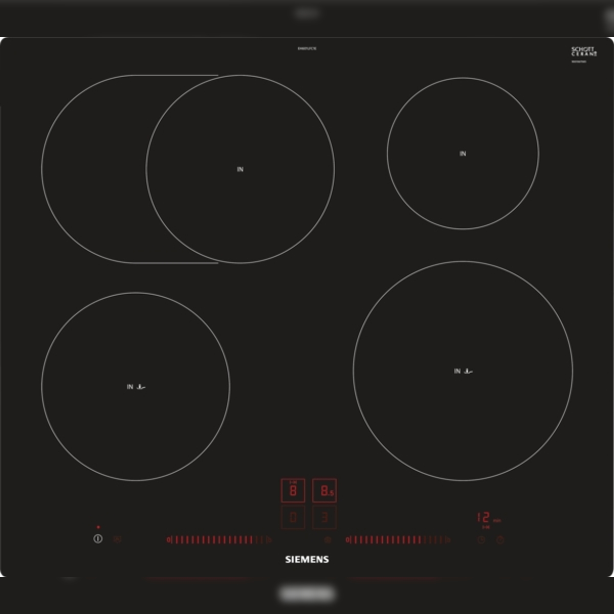 Siemens iQ300, Induktionskochfeld, 60 cm, Schwarz, flächenbündig (integriert) EH601LFC1E Image