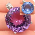 Big Jewelry Set Gemstone 20mm Color Changing Alexandrite Topaz Mystic Topaz Females Dating Silver