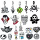 New Halloween Vampire Cowboy Skull Ornament Beads Charms For Original Pandora Bracelet Charm 925