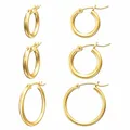 Fashion Simple New Popular 14K Gold Plated Hoops with 925 Silver Post Earrings for Women 2022 Hoop