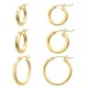 Fashion Simple New Popular 14K Gold Plated Hoops with 925 Silver Post Earrings for Women 2022 Hoop