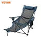 VEVOR Outdoor Folding Camp Chair Backrest With Footrest Portable Bed Nap Chair For Camping Fishing