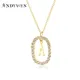 ANDYWEN 925 Sterling Silver Gold Clear Zircon CZ Alphabet 26 Letter A-Z Pendant Long Chain Necklace