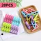 20pcs Plastic Laundry Clothes Pins Hanging Pegs Clips Household Food Clip Clothespins Socks