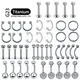 5Pc G23 Titanium Mix Body Piercing Jewelry Lot Nose Ear Belly Lip Tongue Ring Captive Bead Eyebrow