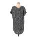 Uniqlo Casual Dress - Shift Cowl Neck Short sleeves: Black Checkered/Gingham Dresses - Women's Size X-Small