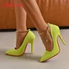 Aphixta 12 cm Stiletto Heels Pumps Frauen Schuhe Luxus Transparente Perle Und Metall Kette Super Hohe Spitz Plus Große 49 50