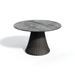 Tulle 48" Round Dining Table - Skyline HPL Top - Shadow Resin Wicker Base