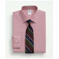Brooks Brothers Men's Stretch Supima Cotton Non-Iron Poplin Ainsley Collar, Checked Dress Shirt | Red | Size 15 32