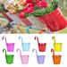 Scheam 8 Pack 4 Inch Metal Iron Colorful Hanging Flower Planter Pots for Windows Wall Fence and Balcony Garden with Detachable Hook (Random Color)