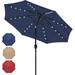 Simple Deluxe 9 Solar Umbrella 32 LED Lighted Patio Umbrella Table Market Umbrella Outdoor Umbrella for Garden Blue