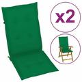 Htovila Garden Highback Chair Cushions 2 pcs Green 47.2 x19.7 x1.2 Fabric