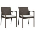 vidaXL Patio Chairs with Cushions 4 pcs Black 22.2 x22.4 x32.7 Poly Rattan