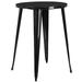 Modern 30-inch Outdoor Round Metal Cafe Bar Patio Table in Black