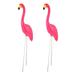 Hemoton 2pcs Flamingo Garden Stake Flamingo Sculpture Statue Lawn Stake Decor (Pink)