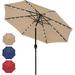 Simple Deluxe 9 Solar Umbrella 32 LED Lighted Patio Umbrella Table Market Umbrella Outdoor Umbrella for Garden Tan